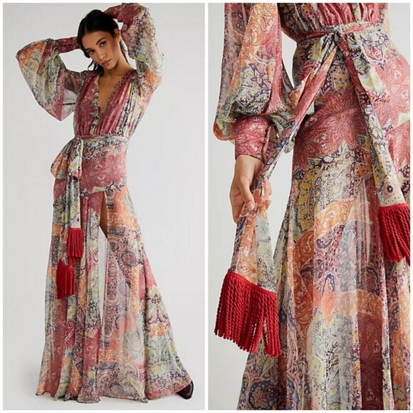 💕BRONX AND BANCO💕 Farah Maxi Dress ~ Muti-Color Print US 6 NWOT - Picture 1 of 16